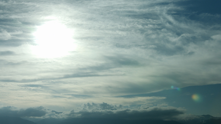 misty sky at Nagano near Takabocchikogenの写真素材