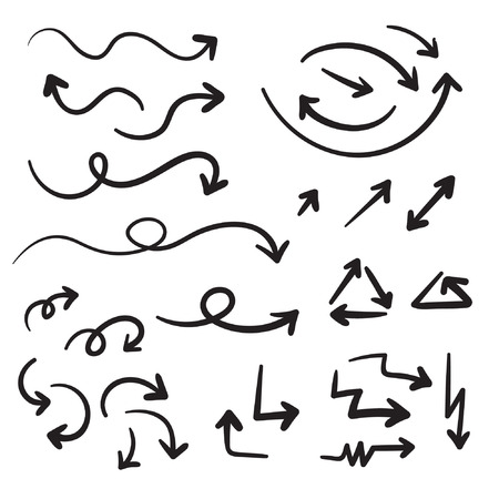 hand drawn arrow collectionのイラスト素材