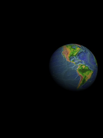 Illustration of the Earth seen from the spaceの写真素材