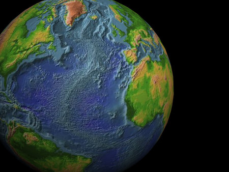 Illustration of the Earth seen from the spaceの写真素材