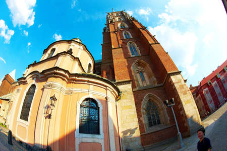 Monuments in Wroclaw, Poland (fisheye perspective)