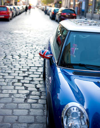British Patriotism shown on car mirrorの写真素材