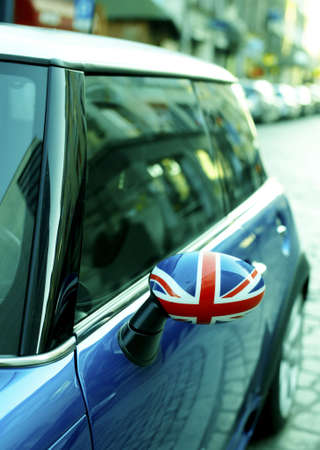 British Patriotism shown on car mirrorの写真素材