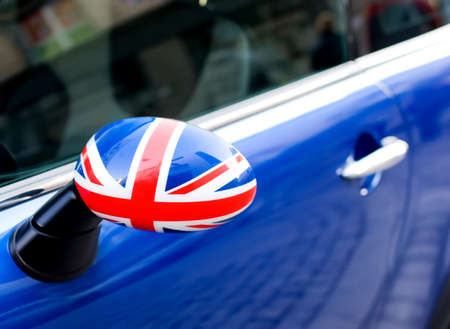 British Patriotism shown on car mirrorの写真素材