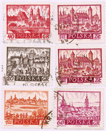 Collection of Polish stampsの写真素材