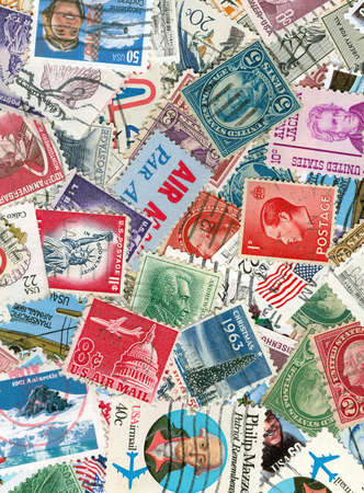 Collection of US vintage postmarksの写真素材