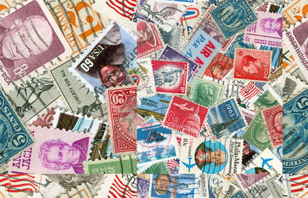 Collection of US vintage postmarksの写真素材