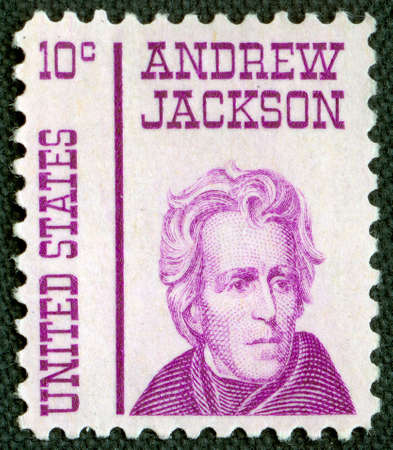 Andrew Jackson on US vintage postmarkの写真素材