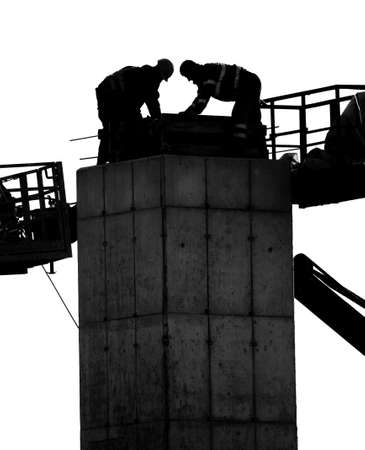 Worker  pouring cement