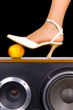 Forbidden apple under the footの写真素材