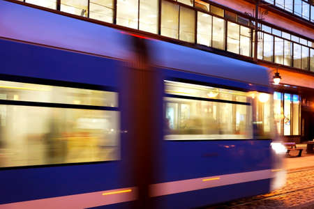 Tram in the cityの写真素材