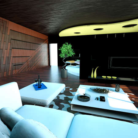 Modern interior - living roomの写真素材