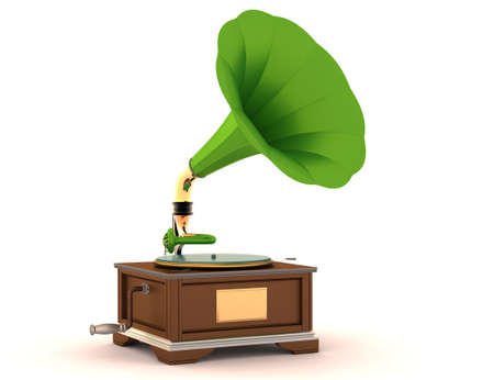 Vintage gramophone isolatedの写真素材