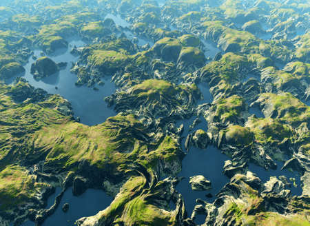 Amazon river bird's eye viewの写真素材
