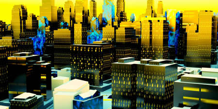  Business District at Night