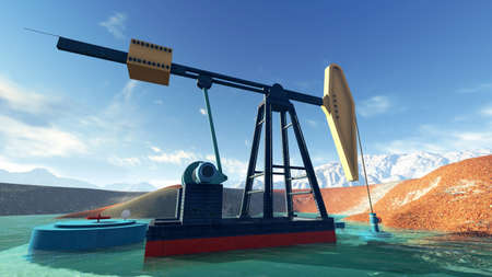 Oil pump in Alascaの写真素材