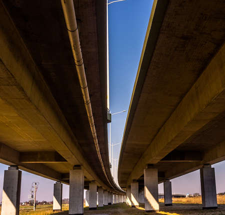 Under the highway. Urban sceneの写真素材