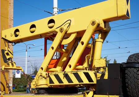 Crane tow truckの写真素材