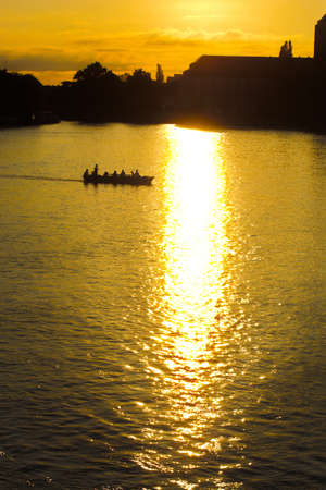 boats on the riverの写真素材