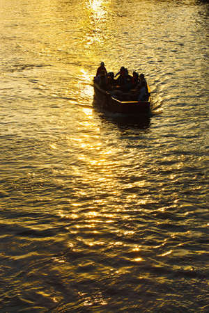 boats on the riverの写真素材