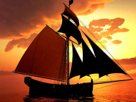 Pirate brigantineの写真素材