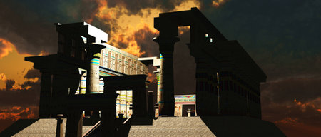Egyptian templeの写真素材
