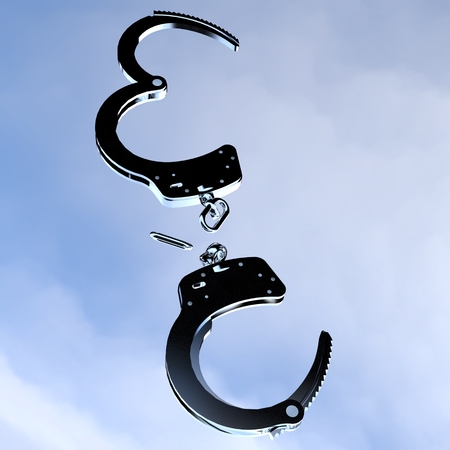 Freedom concept - handcuffs are gone
