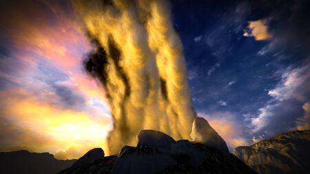 Volcanic eruption on islandの写真素材