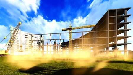 Construction site - abstract colorful illustration