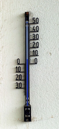 Thermometre on the dirty wall