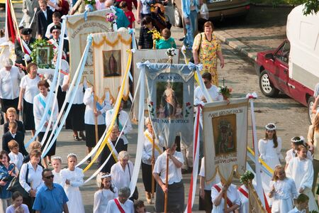 WROCLAW, POLAND - MAY 22 : Easter "God's body" religious procession on May 22, 2008 in Wroclaw, Poland.のeditorial素材