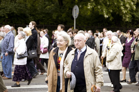 WROCLAW, POLAND - JUNE 03, 2010: Religious procession in Wroclaw held June 03, 2008 in Wroclaw, Polandのeditorial素材