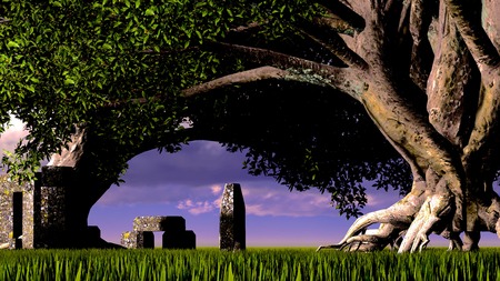 Sacred Temple in Forestの写真素材