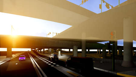 Under the highway. Urban scene