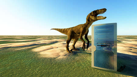 Powerful, super computer - creative illustrationの写真素材