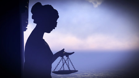 Themis - lady of justice. Conceptual illustrationの写真素材