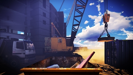 Different machinery at the construction site
