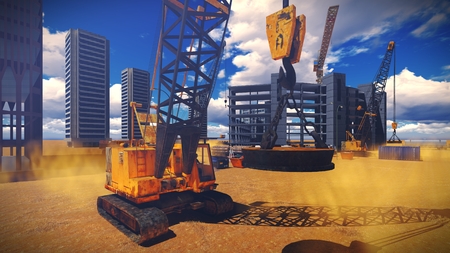 Different machinery at the construction site