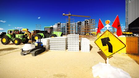 New buildings being put up at the construction siteの写真素材