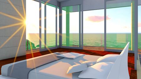 Exterior Patio Lounge at Sunset - Beautiful Luxury Homeの写真素材