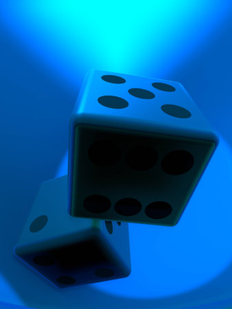 Golden dice on the plate