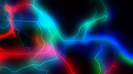 Colourful energy discharge in space