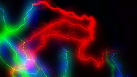 Colourful energy discharge in space