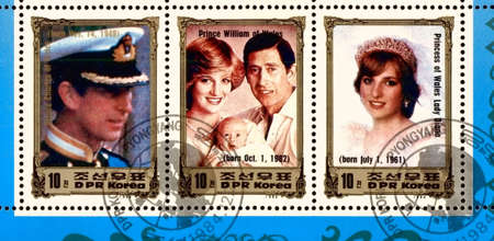 extremely rare collection of North Korean postage stamps showing British Dynastyのeditorial素材