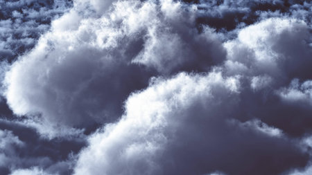 White clouds in the blue skyの写真素材