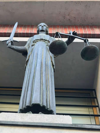 Statue of Themis in courtの写真素材