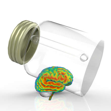 think different outside the box 3d renderingの写真素材