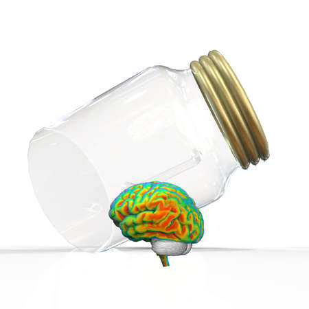 think different outside the box 3d renderingの写真素材