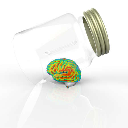 think different outside the box 3d renderingの写真素材