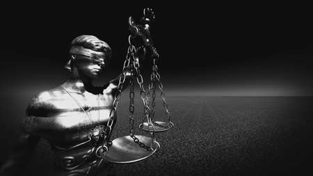 Themis with scale and sword 3d renderingの写真素材